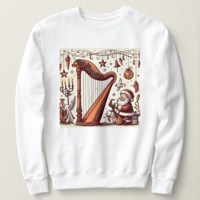 Christmas Santa Harp Sweatshirt (Design Front)