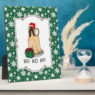 Christmas Santa Hat Afghan Hound Dog Fawn Cute Plaque