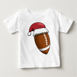 Christmas Santa Hat American Football Baby T-Shirt