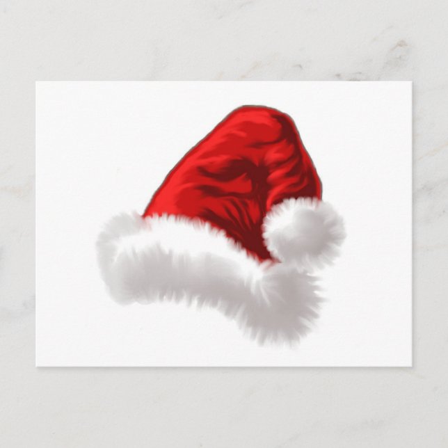 Christmas Santa Hat Art Holiday Postcard (Front)