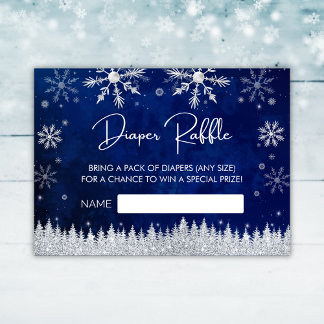 Christmas Santa Hat Baby Shower Diaper Raffle Enclosure Card
