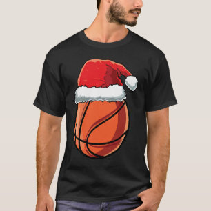 Christmas Santa Hat Basketball Player Funny Boys X T-Shirt
