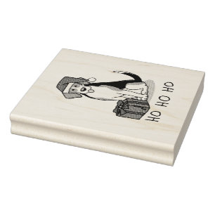 Christmas Santa Hat Beagle (tri colour 3) Dog Cute Rubber Stamp
