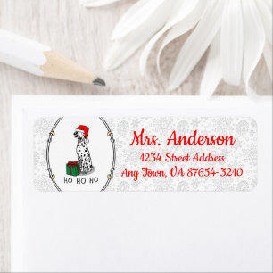 Christmas Santa Hat Dalmatian Dog (black 1) Cute