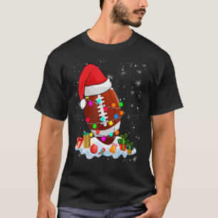 Christmas Santa Hat Football Kids Men Ball Pajama T-Shirt
