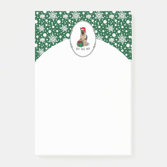 Christmas Santa Hat German Shepherd Dog Cute Post-it Notes (Front)