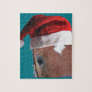 Christmas Santa Hat Horse Jigsaw Puzzle