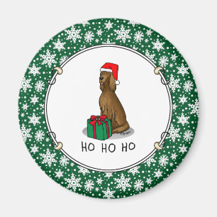Christmas Santa Hat Irish Setter Dog (red 1) Cute Magnet