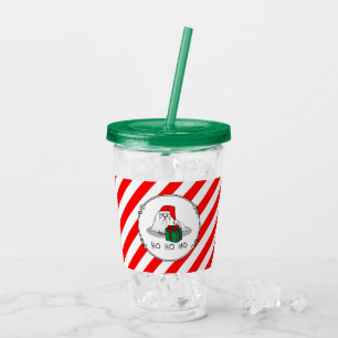 Christmas Santa Hat Maltese Dog Cute Funny Acrylic Tumbler