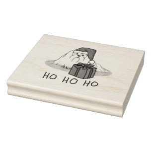 Christmas Santa Hat Maltese Dog Cute Funny Rubber Stamp
