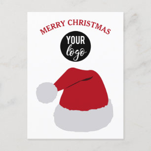 Christmas Santa Hat Merry Christmas Business Logo Holiday Postcard