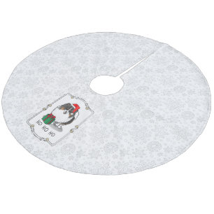 Christmas Santa Hat Pomeranian (tri-colour) Cute Fleece Tree Skirt