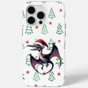 Christmas Santa hat pterodactyl iPhone 15 Pro Max Case