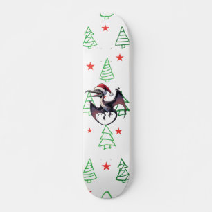 Christmas Santa hat pterodactyl Skateboard