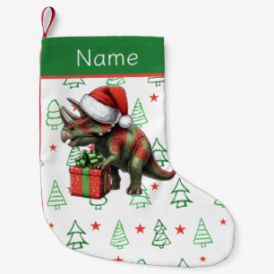 Christmas Santa hat pterodactyl  Small Christmas Stocking