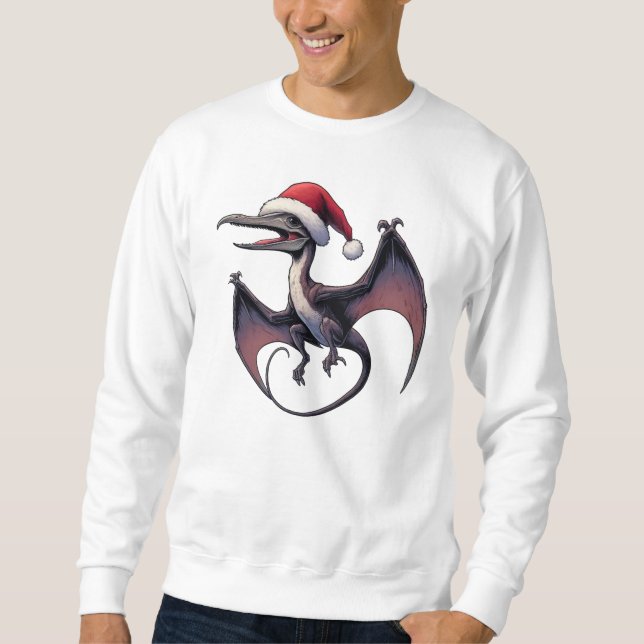 Christmas Santa hat pterodactyl  Sweatshirt (Front)