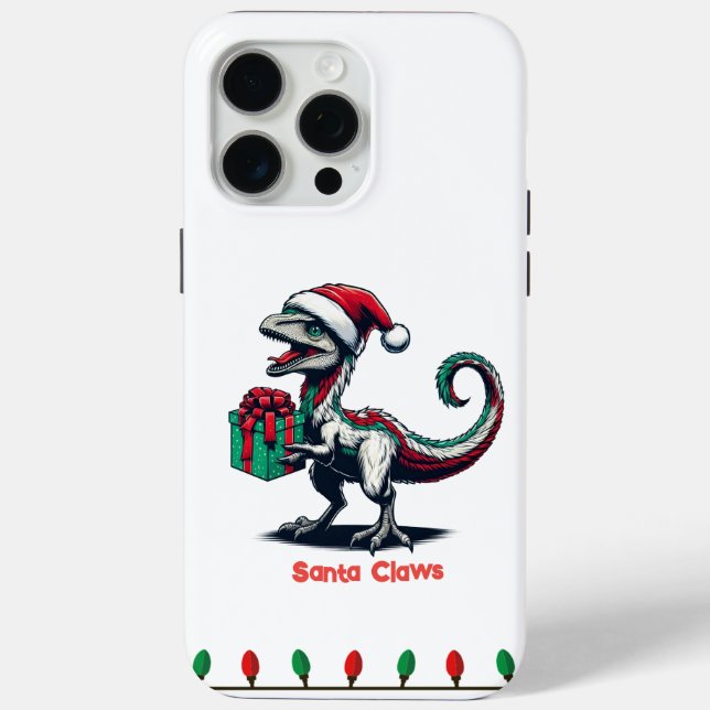 Christmas Santa hat raptor  Case-Mate iPhone Case (Back)