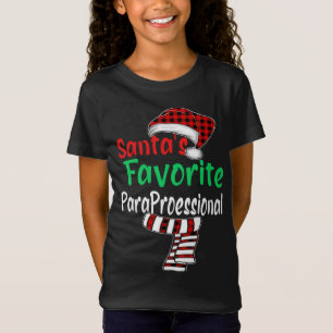 Christmas Santa Hat Santa's Favourite Paraprofessi T-Shirt