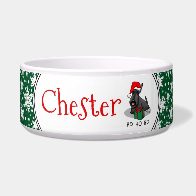Christmas Santa Hat Scottish Terrier (black) Cute (Front)