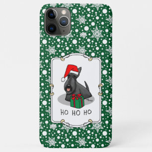 Christmas Santa Hat Scottish Terrier (black) Cute Case-Mate iPhone Case