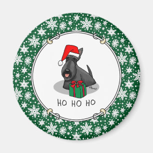 Christmas Santa Hat Scottish Terrier (black) Cute Magnet