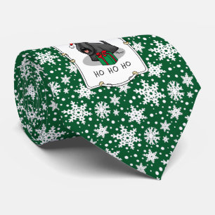 Christmas Santa Hat Scottish Terrier (black) Cute Tie
