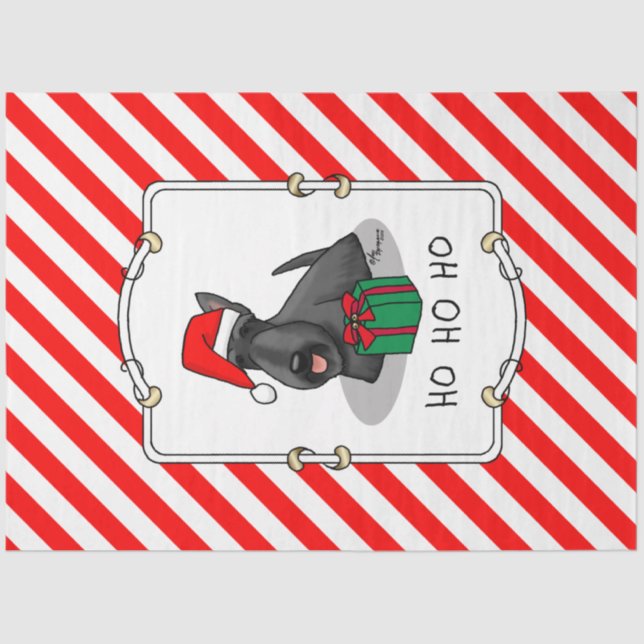 Christmas Santa Hat Scottish Terrier (black) Cute Tissue Paper (Front)