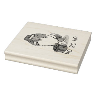Christmas Santa Hat Shetland Sheepdog (sable) Cute Rubber Stamp