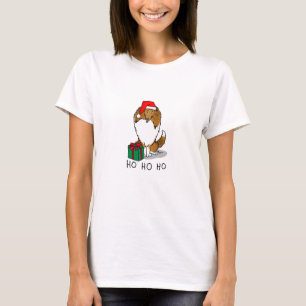 Christmas Santa Hat Shetland Sheepdog (sable) Cute T-Shirt