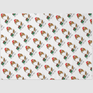 Christmas Santa Hat Shetland Sheepdog (sable) Cute Tissue Paper