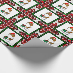Christmas Santa Hat Shetland Sheepdog (sable) Cute Wrapping Paper