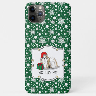 Christmas Santa Hat Shih Tzu (tan white) Dog Cute Case-Mate iPhone Case