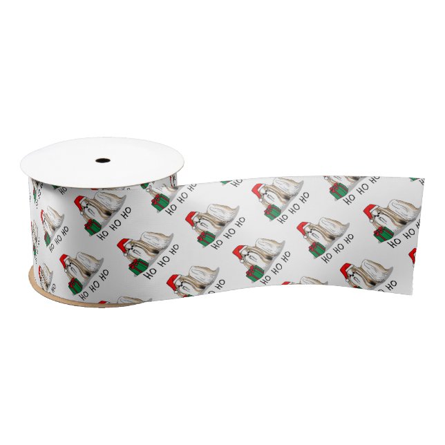 Christmas Santa Hat Shih Tzu (tan white) Dog Cute Satin Ribbon (Spool)