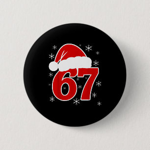 Christmas Santa Hat Six Seven 6 7 67 Meme Gen Alph Cm Round Badge