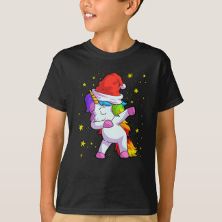 Christmas Santa Hat Unicorn T-Shirt