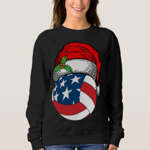Christmas Santa Hat Volleyball Sport Funny Gift Sweatshirt