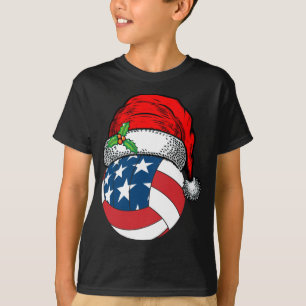 Christmas Santa Hat Volleyball Sport Funny Gift T-Shirt