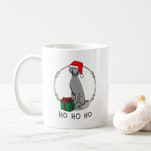 Christmas Santa Hat Weimaraner Dog (grey 1) Cute Coffee Mug