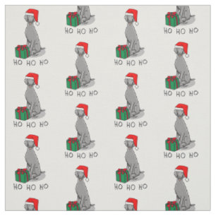Christmas Santa Hat Weimaraner Dog (grey 1) Cute Fabric
