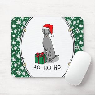 Christmas Santa Hat Weimaraner Dog (grey 1) Cute Mouse Pad