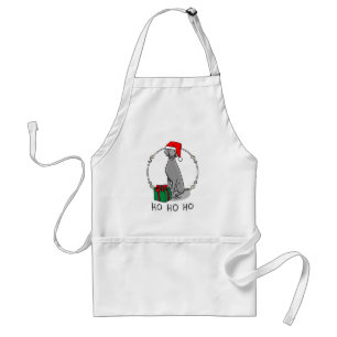 Christmas Santa Hat Weimaraner Dog (grey 1) Cute Standard Apron