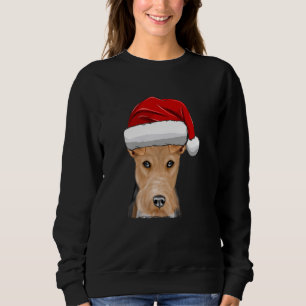 Christmas Santa Hat Wire Fox Terrier Dog Sweatshirt