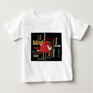 Christmas Santa Hat Word Art T-Shirt