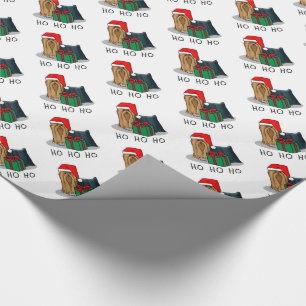 Christmas Santa Hat Yorkshire Terrier Yorkie Cute Wrapping Paper