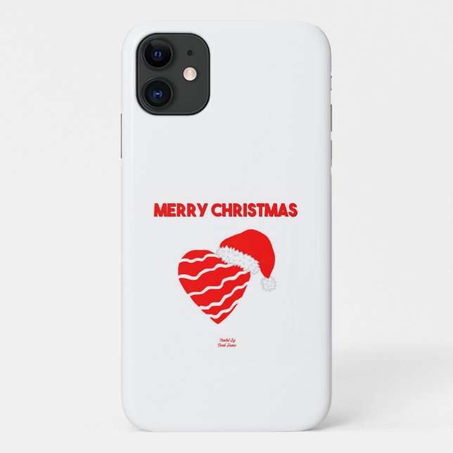 Christmas Santa Heart Apple iPhone 11 Case (Back)