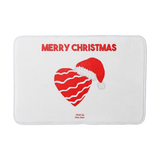 Christmas Santa Heart Medium Bath Mat (Front)