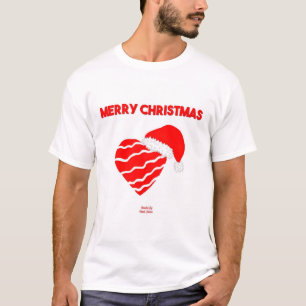 Christmas Santa Heart Men's White Basic T Shirt