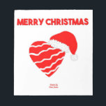 Christmas Santa Heart Notepad (14 cm x 15.2 cm)<br><div class="desc">You can admire my Christmas drawing that I call, "Christmas Santa Heart, " of a beautiful red and white striped heart wearing a Santa hat. You can now order, "Christmas Santa Heart, " on this notepad (14 cm x 15.2 cm - 40 pages), this makes the perfect gift for Christmas....</div>