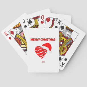 Christmas Santa Heart Playing Cards