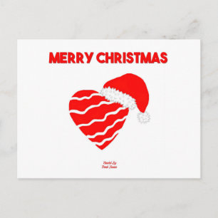 Christmas Santa Heart Postcard